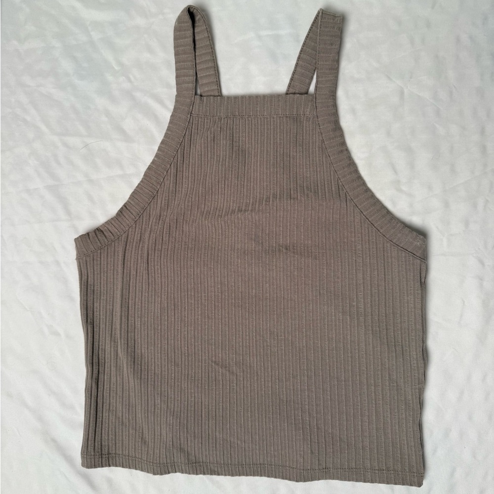 Me to We Ribbed Tank Top - Taupe